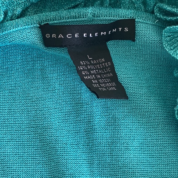 NWT Teal Shimmer Ruffled Bolero Shrug - Picture 3 of 4